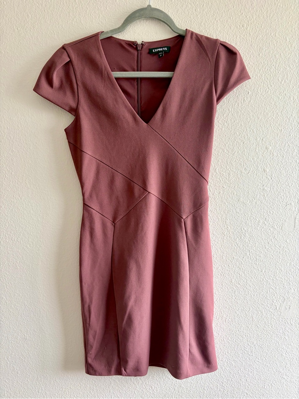 Express Dusty Rose V-Neck Sheath Dress